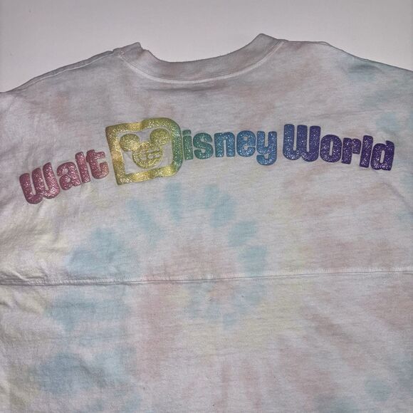 Walt Disney World Pastel Tie Dye Spirit Jersey Glittery Puff Letters Girls XL - Picture 3 of 11